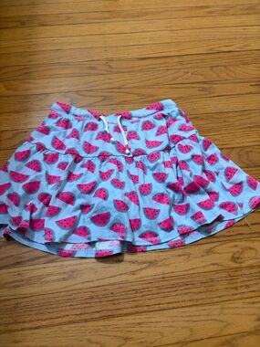 Cat & Jack Light Blue Skirt with Pink Watermelon Trim